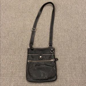 Black Roots leather crossbody purse